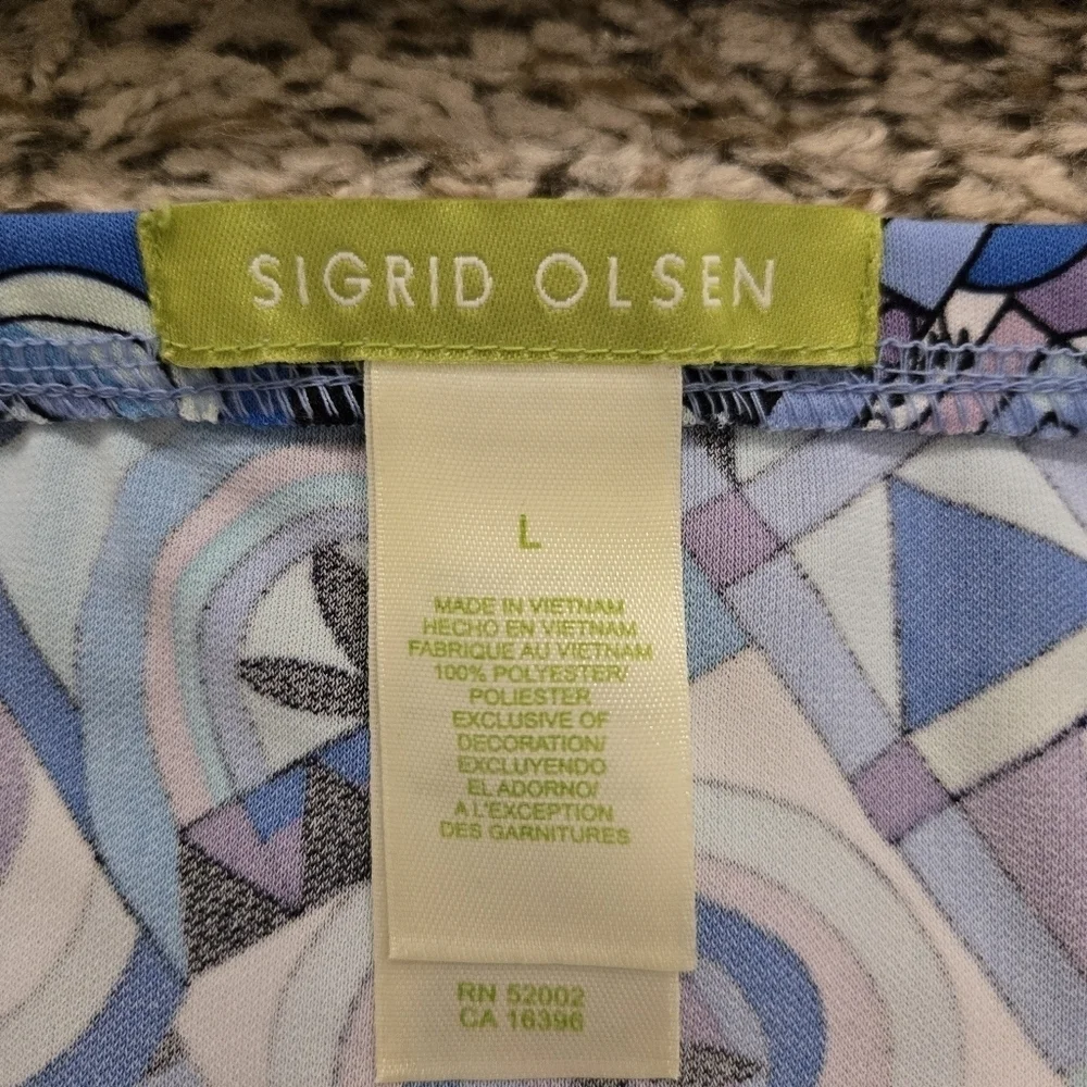Sigrid Olsen Below Knee Multicolor Maxi Skirt Size L With Front Slit